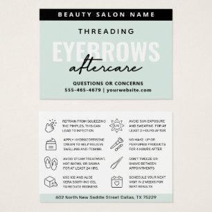 Modern Mint Simple Eyebrow Threading Aftercare