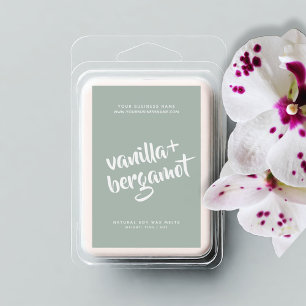 Modern mint soy wax melts label