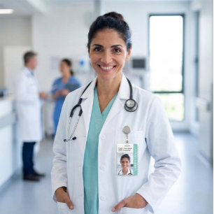 Modern Mint Teal Medical ID Badge 