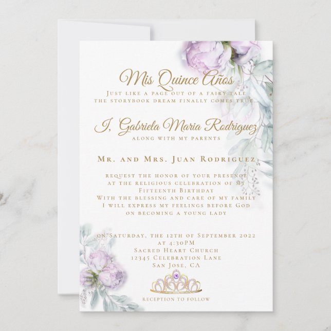 Modern Mis Quince Años Invitation (Front)