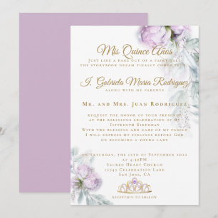 Modern Mis Quince Años Quinceañera Invitation
