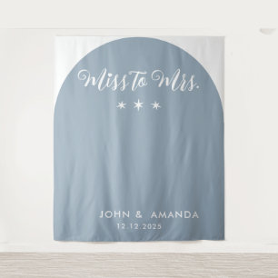 Modern Miss to Mrs Bridal Shower blue Arch Tapestry