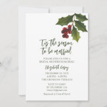 Modern Mistletoe Bridal Shower | Christmas Holly Invitation<br><div class="desc">This mistletoe bridal shower invitation features a modern design with elegant Christmas holly. Perfect for a bridal brunch too!</div>