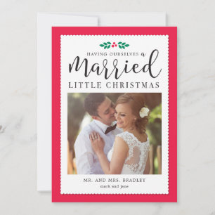 Modern Mistletoe Newlywed Christmas Holiday Card
