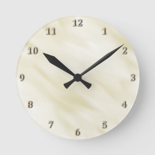 Modern Misty Ivory Pastel Bath Set Round Clock