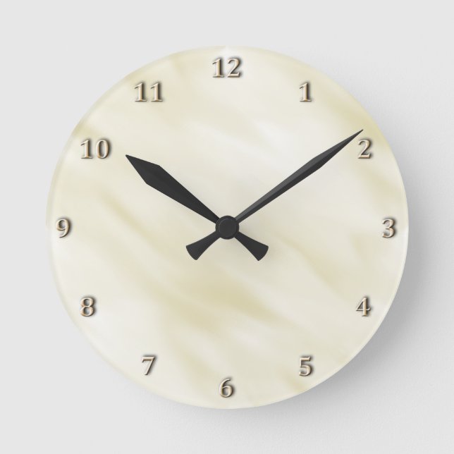 Modern Misty Ivory Pastel Bath Set Round Clock (Front)