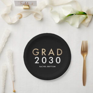 Modern Mix EDITABLE COLOR Graduation Party Plates