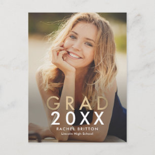 Modern Mix Graduation Announcement Postcard