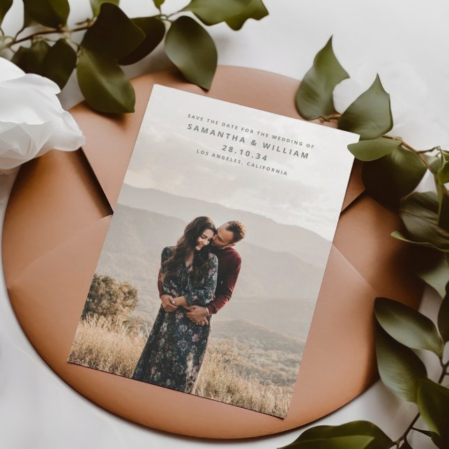 Modern mix & match minimalist full bleed photo save the date (Creator Uploaded)