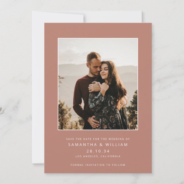 Modern mix & match minimalist photo save the date (Front)
