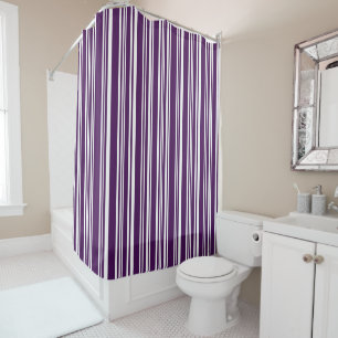 Modern Mixed Purple and White Stripes