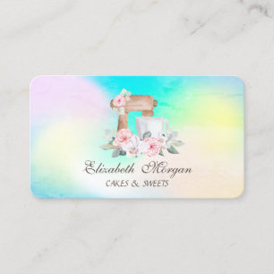 Modern Mixer Flowers Bakery  Business Card