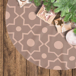 Modern Mocha Mousse Dusty Pink Geometric Shape Brushed Polyester Tree Skirt