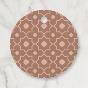 Modern Mocha Mousse Dusty Pink Geometric Shape Favour Tags