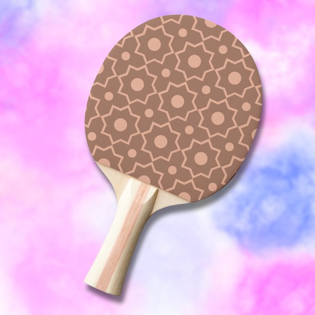 Modern Mocha Mousse Dusty Pink Geometric Shape  Ping Pong Paddle (Creator Uploaded)