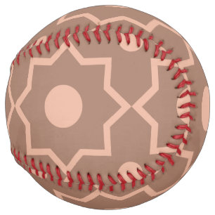 Modern Mocha Mousse Dusty Pink Geometric Shape  Softball