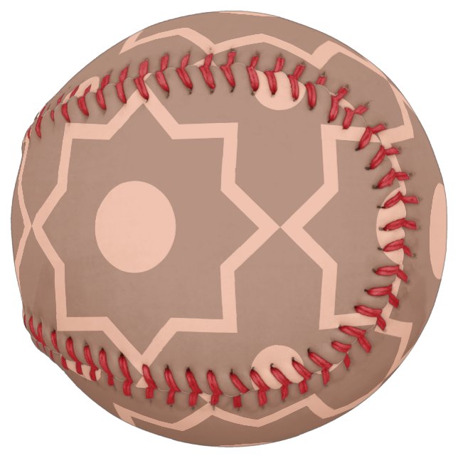 Modern Mocha Mousse Dusty Pink Geometric Shape  Softball (Back Left)