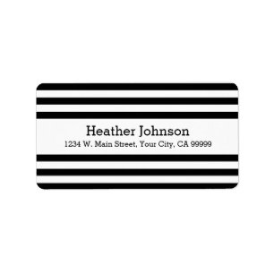Modern Mod Black and White Return Address Labels