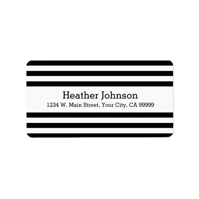 Modern Mod Black and White Return Address Labels (Front)