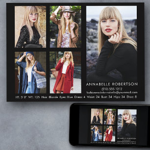 Modern Model and Actor 5 Photos Comp Card