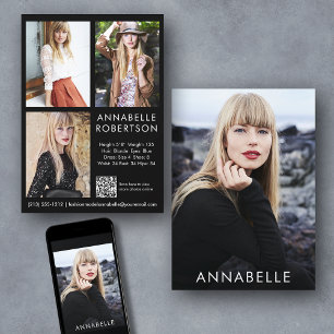 Modern Modelling 4 Photo Model QR Code Comp Card