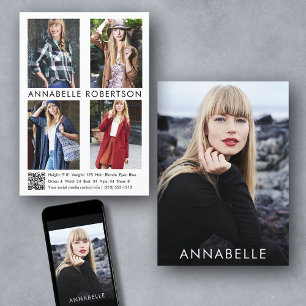 Modern Modelling 5 Photo QR Code Model Comp Card