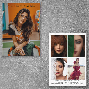 Modern Modelling Acting Comp Card 5 Photo White