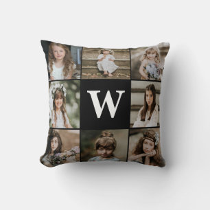Modern Modern Family 8 Photo Collage Throw Pillow