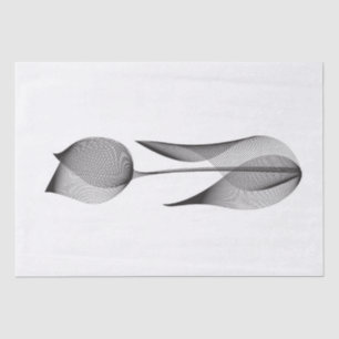     Modern Moiré Effect Tulip Floral Minimal Black Tissue Paper