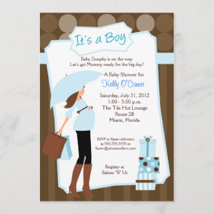 Modern Mom Baby shower Invitation - Baby Boy!
