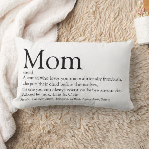 Modern Mom Black and White Definition Quote Lumbar Pillow