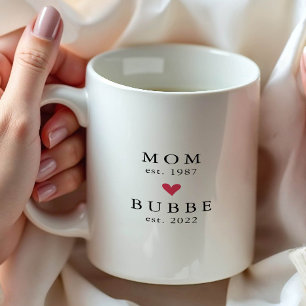 Modern Mom   Bubbe Year Est. Coffee Mug
