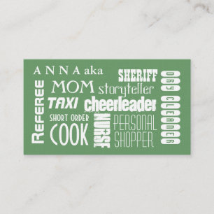 Modern Mom calling card green