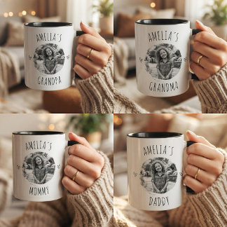 Modern Mom Dad Grandma Grandpa Aunt Custom Photo Mug