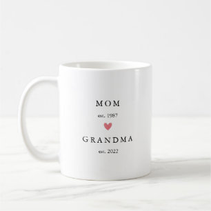 Modern Mom Grandma Year Est. Coffee Mug