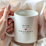 Modern Mom | Grandma Year Est. Coffee Mug<br><div class="desc">Simply perfect minimalist design featuring  year est. as a Mom and year est. as a Grandma with a red heart.   A Wonder gift sure to be treasured for many years to come.</div>