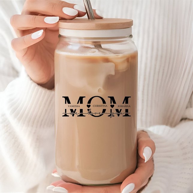 Modern Mom Kids Names Mother's Day Can Glass (Creator Uploaded)