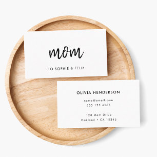 Modern Mom   Minimalist Simple Mommy Contact Card