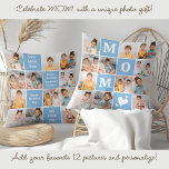 Modern MOM Personalized 12 Photo Collage Blue Throw Pillow<br><div class="desc">Celebrate the remarkable journey of motherhood with our Modern MOM Photo Collage Pillow—a delightful blend of style, sentiment, and personalization. This charming pillow is the perfect Mother’s Day gift, capturing precious memories in a bold and modern design that moms will adore. Product Features: Bold Colour Block Design: The eye-catching, vibrant...</div>