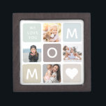 Modern MOM Photo Collage Mother's Day Cute Family Gift Box<br><div class="desc">We love you,  Mom! Modern Mother's day photo collage gift box featuring 4 of your favourite family photos - and a custom message on a modern,  trendy muted earth tone design backdrop. A wonderful keepsake gift!</div>