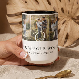 Modern Mom Photo Collage Mothers Day keepsake Gift Two-Tone Coffee Mug