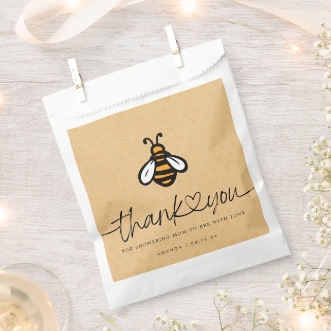Modern Mom-To-bee Baby Shower Favour Bag (Clipped)