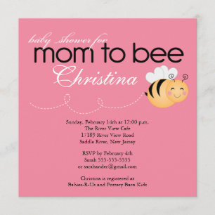 Modern Mom to Bee Baby Shower Invitation