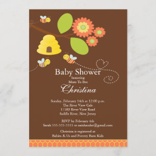 Modern Mom to Bee Baby Shower Invitation