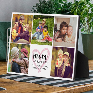 Modern Mom We Love You Mother's Day Photo Collage Plaque