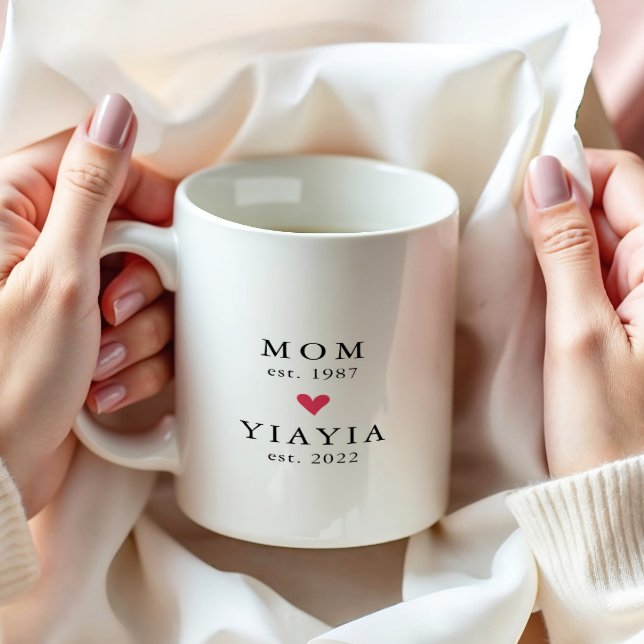 Modern Mom | Yiayia Year Est. Coffee Mug (Creator Uploaded)
