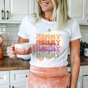 Modern Mommy Kids Names Mother's Day Gift  T-Shirt