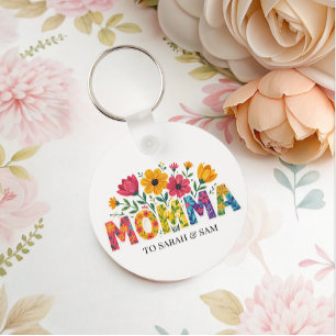 Modern Mommy Kids Names Mother's Day  Keychain