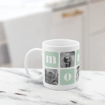 Modern Mommy Photo Collage Coffee Mug<br><div class="desc">Customize this cute modern mug design to celebrate mom this Mother's Day! Design features alternating squares of photos and pale mint green letter blocks spelling "mommy" in modern serif lettering. Add five of your favourite square photos (perfect for Instagram!) using the templates provided.</div>