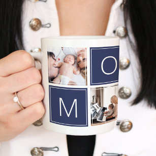 Modern Mommy Photo Collage Custom Giant Coffee Mug